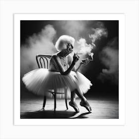 Ballerina Smokes Art Print