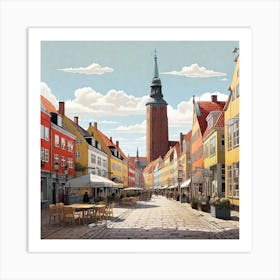 Street Scene In Copenhagen 1 Art Print