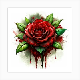 Bloody Rose Art Print