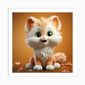 Cute Cartoon Cat 1 Art Print