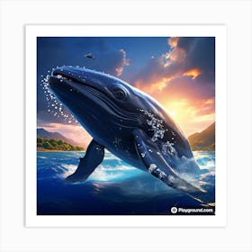 Whale In The Ocean Art Print