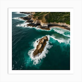 Aerial View Of The Coast 1 Art Print