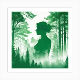 Woman In The Forest 2 Art Print