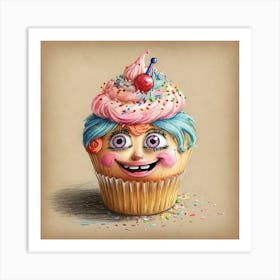 Clown Cupcake 2 Art Print