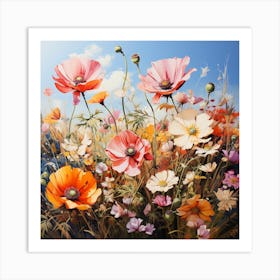 Poppies In The Meadow Art Print