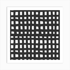 Watercolor Black and White Grid Art Print