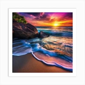 Sunset At The Beach 162 Art Print