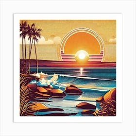 Sunset At The Beach 153 Art Print