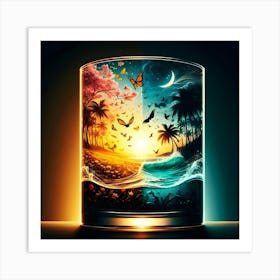 Sunset In A Glass Art Print