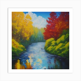 Autumn By The River Art Print