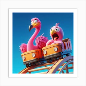 Pink Flamingos 2 Art Print