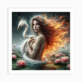 Mermaid In Water 2 Art Print