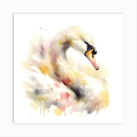 Watercolor Swan 1 Art Print