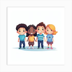 Group Of Kids 3 Art Print