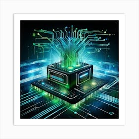 Abstract Concept Of Innovation Embodied By A Digital Illustration Of An Isolated Learning Machine Su (3) Art Print