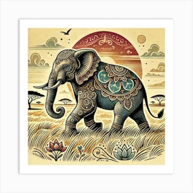 Tattoo Elephant 4 Art Print