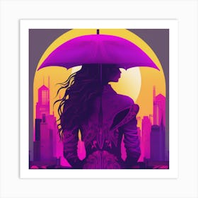 Woman With An Umbrella Art Print