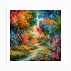 Rainbow Forest Art Print