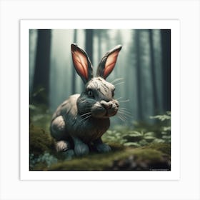 Rabbit In The Forest 57 Art Print