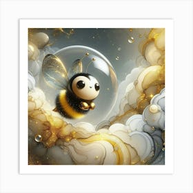 Bee In The Cloud Art Print