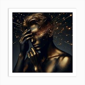 Portrait Of A Man With Sparkles Art Print