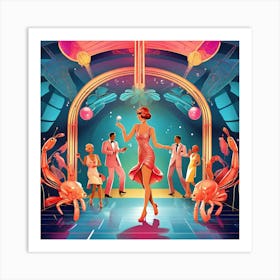 Retro Dancers Art Print