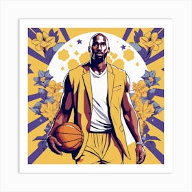 Kobe Bryant Basketball Nba Player Low Poly (3) Art Print