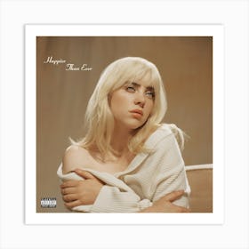 Happier than ever - Billie Eilish - Album Cover Art Print