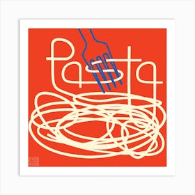 Pasta Square Line Art Print
