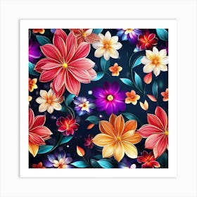 Floral Wallpaper 10 Art Print