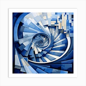 Spiral Blue Art Print