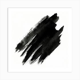 Black Brush Strokes Art Print