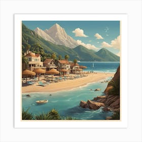 Beach Painting Art Print