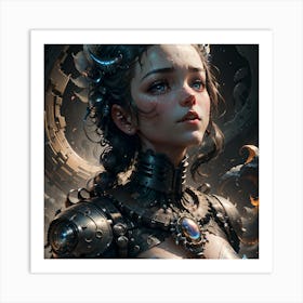 Girl In The Armor Art Print