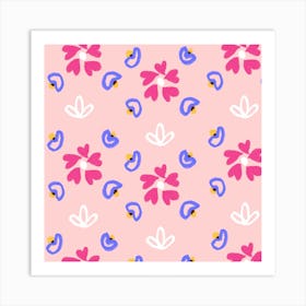 Pink Floral Pattern Art Print