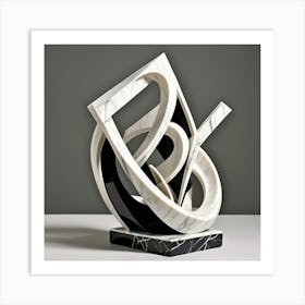 Black And White Abstract Sculpture Art Print