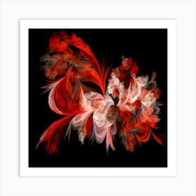 Abstract Red Flower Art Print