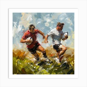 Rugby Players Running 1 Art Print