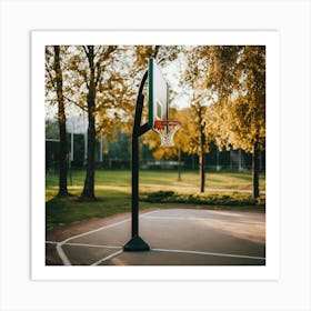 Basketball Court In The Park 1 Art Print