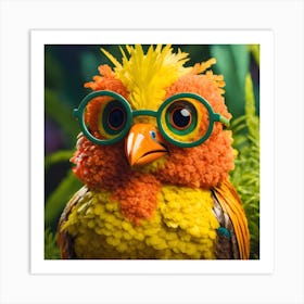 Bird With Glasses Art Print