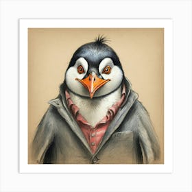 Penguin In A Suit 4 Art Print