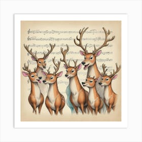 Deer Family 2 Art Print