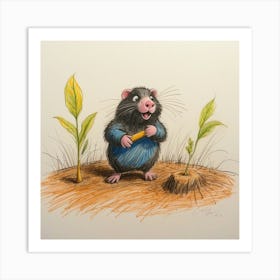 Rat In The Dirt Art Print