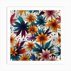 Floral Seamless Pattern Art Print