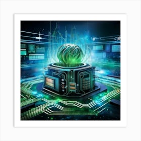 Abstract Concept Of Innovation Embodied By A Digital Illustration Of An Isolated Learning Machine Su (2) Art Print