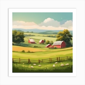Farm Landscape 1 Art Print