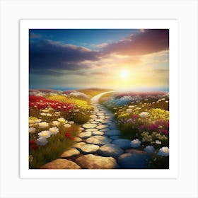 Path of luminous stones Art Print