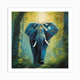 Elephant In The Forest 3 Art Print