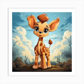 Cartoon Giraffe 3 Art Print