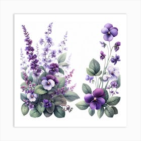 Flowers of Violet 3 Art Print